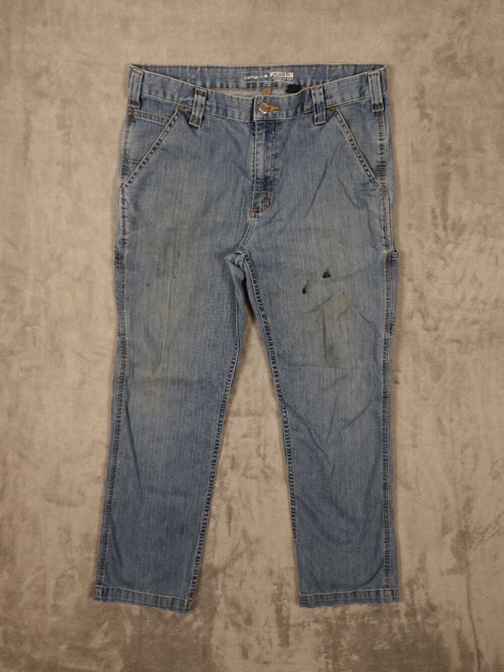 Carhartt Relaxed Fit Jeans Men's 34x30 Light Wash Workwear